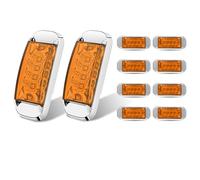 YSASFZX Clignotant Latéral Feu De Position Latéral 16LED Pour Camion 12V 24V Indicateur Frein À LED Clignotants Étanches Pour Van Semi-remorque Feux de Position(10pcs Yellow Light)