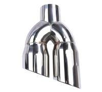 YSASFZX Tuyau D'échappement Embout Silencieux Universel Acier Inoxydable en Forme De Y Double Sortie Accessoire De Décoration pour Voiture Pot D'échappement(63mm-89mm)