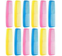 YSBRYD Lot de 12 Peignes à Cheveux ColoréS pour Enfants, Femmes, Peigne Fin en Plastique Coloré (Rose, Jaune, Bleu)