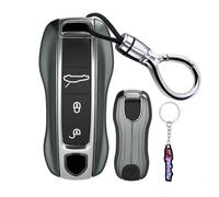 Ysbxitu 2PCS Housse de e voiture en ABS compatible avec Porsche Cayenne Taycan Panamera Macan Boxster 911 987 9YA Télécommande Coque de e voiture en gris