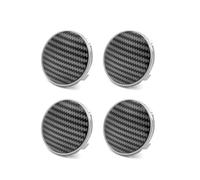 Ysbxitu Cache-moyeu de voiture 4 x 69 mm compatible avec Audi - Capuchon de rechange moyen - Ajustement parfait et couverture rigide - Texture fibre de carbone argenté