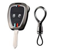 Ysbxitu Coque de e voiture - Compatible avec Chrysler 300C Voyager Sebring Aspen Dodge RAM Nitro Jeep Liberty Commander Grand Cherokee - Boîtier de n métal (2 boutons, noir)