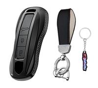 Ysbxitu Coque de clé de Voiture Compatible avec Porsche Cayenne Panamera 911 971 9YA Macan Boxster Carrera Taycan Coque de Protection en TPU Télécommande Idée Cadeau, a Noir, A Schwarz
