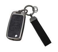 Ysbxitu Coque de clé de voiture intelligente - Décoration de voiture compatible avec VW Golf 4/5/6 Polo Tiguan EOS MK6 Skoda yeti Fabia citigo Seat Ibiza Leon - Télécommande - Idée cadeau B noir