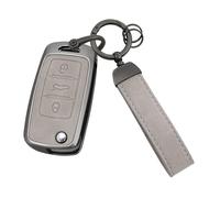 Ysbxitu Coque de clé de voiture intelligente - Décoration de voiture compatible avec VW Golf 4/5/6 Polo Tiguan EOS MK6 Skoda yeti Fabia citigo Seat Ibiza Leon - Télécommande - Idée cadeau B - Gris