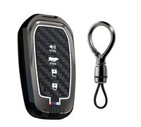 Ysbxitu Coque de clé de voiture pour Toyota Yaris Cross Hybride Corolla RAV4 Prius Camry Auris Fortuner 2020-2025 Coque de clé - Silicone TPU fibre de carbone Texture silicone - Tressé