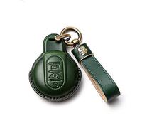 Ysbxitu Coque de clé télécommande à 3 Boutons avec Porte-clés pour BMW Mini Cooper S Cooper D Cooper SD Cooper One Convertible Clubman Works Countryman F54 F55 F56 F57 F60 - Vert