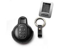 Ysbxitu Coque de clé télécommande à 3 Boutons avec Porte-clés pour BMW Mini Cooper S Cooper SD Cooper D Cooper One Convertible Clubman Works Countryman F54 F55 F56 F57 F60 Noir