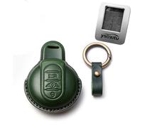 Ysbxitu Coque de clé télécommande à 3 boutons avec porte-clés pour BMW Mini Cooper S Cooper SD Cooper D Cooper One Convertible Clubman Works Countryman F54 F55 F56 F57 F60 - Vert