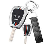 Ysbxitu Coque de clé télécommande à 3 boutons pour Chrysler 300C Voyager Sebring Pacifica Aspen Dodge Caravan RAM Nitro Caliber Jeep Liberty Commander Wrangler Jk Patriot Liberty Liberty - A Argent