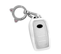 Ysbxitu Coque de protection pour clé - Accessoire - Texture diamant - Convient pour Toyota Yaris Cross Hybride Corolla RAV4 Prius Camry Auris Fortuner Highlander 2020-2025 - Confortable TPU, 2 touches
