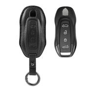 Ysbxitu Étui à clés - Pour Porsche Macan 4 EV Electric modèle 2024 2025 Taycan Shell - Boîte fine pour poche de pantalon - Noir - Porte-clés rond