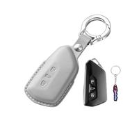 Ysbxitu Étui de e voiture en cuir synthétique souple pour VW S-EAT | Coque de protection avec porte-clés pour VW Golf 8 Seat Skoda Cupra Gris
