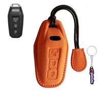 Ysbxitu Étui de e voiture en daim - Convient pour Audi A5 Avant S5 A6 S6 Q5 SQ5 Q6 SQ6 Sportback e-tron SUV E-Hybrid 2025-UP - Coque de e voiture - Élégant et léger - B orange