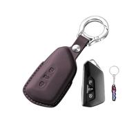 Ysbxitu Étui de n cuir synthétique souple - Protection pour VW S-EAT | Pour VW Golf 8, Skoda Enyaq, Seat Leon, Cupra Terramar Smart Key Télécommande Coque Accessoire A Violet