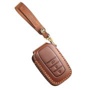 Ysbxitu Étui de protection en cuir pour e voiture Toyota Yaris Cross Hybride Corolla RAV4 Prius Camry Auris Fortuner Highlander Porte-clés de voiture 2020-2024, 3 boutons marron, 3 Tasten-Braun