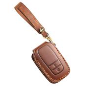 Ysbxitu Étui de protection en cuir pour e voiture Toyota Yaris Cross Hybride Corolla RAV4 Prius Camry Auris Fortuner Highlander Porte-clés de voiture 2020-2024, 2 boutons marron, 2 Tasten-Braun