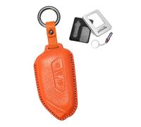 Ysbxitu Étui de protection pour e voiture - En cuir - Convient pour VW Golf 8 MK8 ID.3 ID.4 ID.5, Skoda Octavia A8 Enyaq, Seat Leon Car Keychain, élégant et pratique, orange
