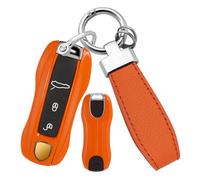 Ysbxitu Lot de 3 coques de e voiture en ABS - Compatible avec Porsche Cayenne Taycan Panamera Macan Boxster 911 987 9YA - Pour voiture, vélo et voyage - Orange