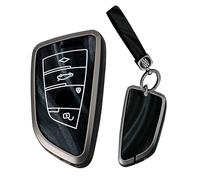 Ysbxitu pour BMW Coque de clé de Mode Convient pour BMW X1 X2 X3 X5 X6 2 5 6 7 Series i4 F48 G21 G31 Active Tourer Accessoires de Voiture Étui à clés sans clé Protection B Noir 2