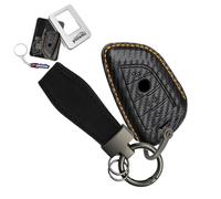 Ysbxitu Smart Coque de protection pour e voiture compatible avec BMW Série 1 2 4 X1 X2 X3 X5 X6 G01 G05 G20 F25 F36 F40 F44 F48 E70 420i Active Accessoires - Texture cuir en fibre de carbone