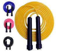 YSCARE Corde à sauter réglable Corde de vitesse Corde Crossfit pour l'exercice d'entraînement de boxe Fitness pour hommes et femmes enfants Jeu Scolaire activité de Plein air 9ft (Jaune)