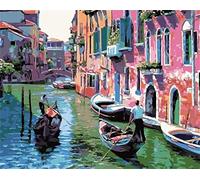 YSCOLOR Bricolage Peinture Par Numéros Kits Pour Adultes Débutant, Venise Ville Italie Facile Peinture À L'Huile Peintures Sur Toile Pour Art Décoration Murale 40X50cm