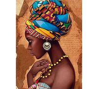 YSCOLOR Diamond Painting 5D Complet Diamant Peinture Rond Fantaisie Femmes Africaines Mosaïque Diamant Broderie Strass Portrait Diamant Photos 30X40Cm