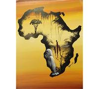 YSCOLOR Diamond Painting 5D Diamant Peinture Afrique Carte Complet Foret Diamant Rond Broderie Maison Décoration Artisanat Point De Croix Ne Pliant Pas Toile 30X40Cm