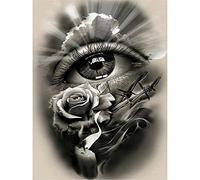 YSCOLOR Diamond Painting 5D Diamant Peinture Complètement Icônes Diamant Broderie Noir Blanc Yeux Complet Rond Forets Cristal Strass Mosaïque Kits Rose 30X40Cm