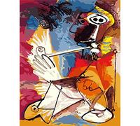 YSCOLOR Diamond Painting 5D Diamant Peinture Kit Picasso Peintures Suspendues Peinture De Célèbre Monde Imitant Motif Étude Peintures Murales Ronde Pleine Perceuse Strass Adultes Débutants 30x40cm