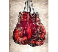 YSCOLOR Diamond Painting 5D Diamant Peinture Kits Rouge Gants De Boxe Kits De Forage Complet Pour Adultes Image Arts Artisanat Décoration Murale Perceuse Ronde 30x40cm