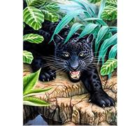 YSCOLOR Diamond Painting 5D Diamant Peinture Pleine Perceuse Panthère Noire Kits Pour Adultes Enfants Strass Arts Artisanat cadeau 30x40cm