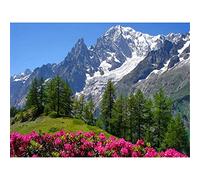 YSCOLOR Diamond Painting 5D Paysage DIY Complet Rond Diamant Peinture Montagne Paysage Broderie Point De Croix Strass Mosaïque Décor À La Maison 30X40Cm