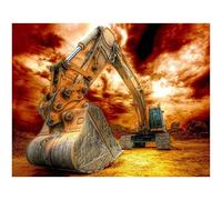 YSCOLOR Diamond Painting 5D Plein Diamant Peinture Pelle Paysage Kit Diamant Broderie Plein Diamant Rond Mosaïque Ingénierie Voiture 30x40cm