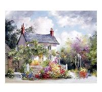 YSCOLOR Diamond Painting 5D Rond Diamant Peinture Country Cottage Jardin Maison Paysage Broderie Point De Croix Ornement Stickers Muraux Décoration De La Maison 30X40Cm