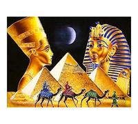 YSCOLOR Diamond Painting Bricolage 5D Diamant Peinture Kits Égyptien Reine Pharaon Pyramide Peinture Avec Plein Foret Rond Diamant Art Pour Débutant Décoration Murale 30x40cm
