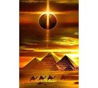 YSCOLOR Diamond Painting Bricolage 5D Diamant Peinture Kits Soleil Et Chameau Pyramides Égyptiennes Pleine Perceuse Ronde Diamant Art Peinture Par Numéro Kits Pour Débutant 30x40cm