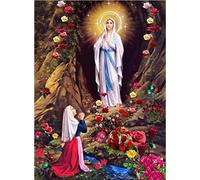 YSCOLOR Diamond Painting Bricolage 5D Diamant Peinture Religion Chrétienne Vierge Marie Point Plein Rond Diamant La Vierge Marie Mosaïque Kit Décor À La Maison 30x40cm