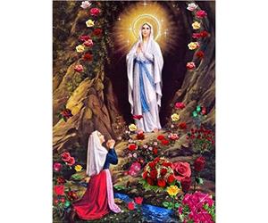 YSCOLOR Diamond Painting Bricolage 5D Diamant Peinture Religion Chrétienne Vierge Marie Point Plein Rond Diamant La Vierge Marie Mosaïque Kit Décor À La Maison 30x40cm
