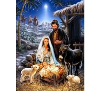 YSCOLOR Diamond Painting Complet Ronde Drill 5D DIY Diamant Peinture Jésus 3D Broderie Point De Croix Mosaïque Strass Mur Décor Christianisme Religion 30X40Cm