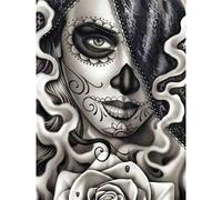 YSCOLOR Diamond Painting Complet Tour Drill 5D DIY Diamant Peinture Crâne Fille Broderie Point De Croix Mosaïque Décor À La Maison Cadeau Image en Numéros 30X40Cm