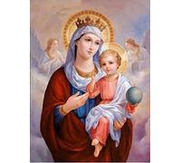 YSCOLOR Diamond Painting Diamant Broderie Complet Affichage Icône Religieuse Diy Diamant Peinture Vierge Marie Image De Strass Diamant Mosaïque 30X40cm