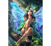 YSCOLOR Diamond Painting Diamant Mosaïque Fleur Fée Papillon 5D DIY Diamant Peinture Point De Croix Fille De Dessin Animé Strass Diamant Broderie Décor À La Maison 30X40Cm