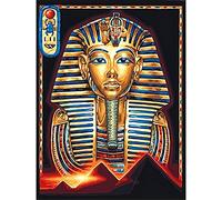 YSCOLOR Diamond Painting Diamant Rond 5D Diamant DIY Peinture Pharaon Egyptien 3D Rond Broderie Point De Croix Mosaïque Peinture Décor 30X40Cm