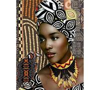 YSCOLOR Diamond Painting Diy Diamant Peinture Point De Croix Wall Sticker Femme Africaine Diamant Broderie Diamant Rond Mosaïque Photos Artisanat 30X40cm