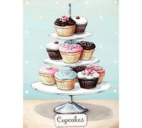 YSCOLOR Diamond Painting DIY Diamant Peintures Doux Cupcakes Broderie Mosaïque Pâte Point De Croix Mur Art Maison Cuisine Décorations À La Main Artisanat Cadeau 30X40Cm