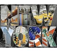 YSCOLOR Diamond Painting Diy New York City Elements 5D Kit De Diamant Peinture Pour Adultes Enfants Plein Foret Rond 30x40cm
