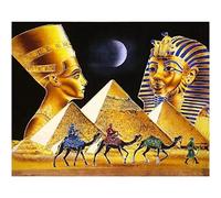 YSCOLOR Diamond Painting Kit De Diamant Peinture Bricolage 5D Perceuse Ronde Egypte Reine Pyramide Chameau Broderie Complète De Strass 30x40cm