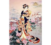 YSCOLOR Diamond Painting Kit De Diamant Peinture Débutants Broderie Gamme Complète Geisha Japonaise Bricolage Adultes Avancés Décoration Murale Maison Z2279 30x40cm